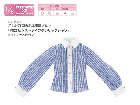 Doll Clothes - Komorebi Mori no Oyofukuya-san - Pureneemo Original Costume - PureNeemo XS Size Costume - Pink Stripe Collar Separated Shirt - 1/6 - Blue Stripe (Azone)
