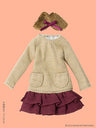 Doll Clothes - Picconeemo Costume - Tippet & Knit Chiffon One-piece Set - 1/12 - Light Brown x Bordeaux (Azone)