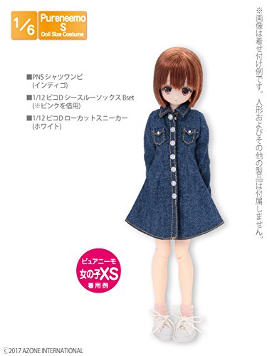 Doll Clothes - Pureneemo Original Costume - PureNeemo S Size Costume - Shirt Dress - 1/6 - Indigo (Azone)