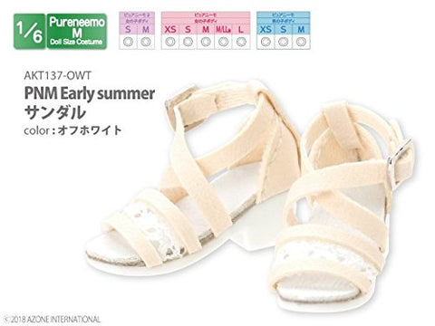 Doll Clothes - PureNeemo M Size Costume - Early Summer Sandals - 1/6 - Off White (Azone)