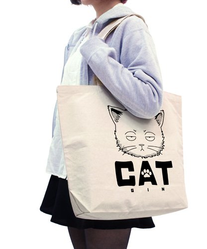 Gintama - Cat Gin-san - Large Tote Bag  - Natural