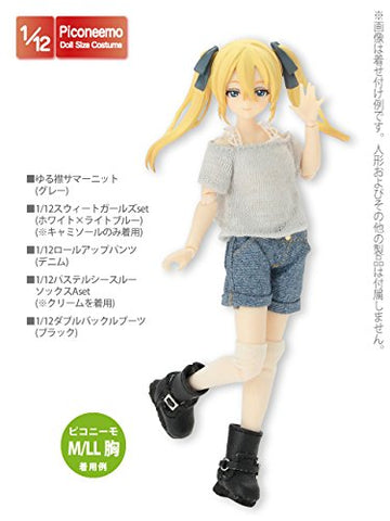 Doll Clothes - Picconeemo Costume - Loose Collar Summer Knit - 1/12 - Gray (Azone)