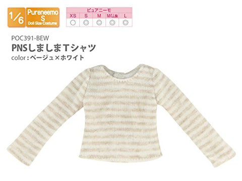 Pureneemo Original Costume - PureNeemo S Size Costume - Doll Clothes - Stripes T-shirt - 1/6 - Beige x White (Azone)