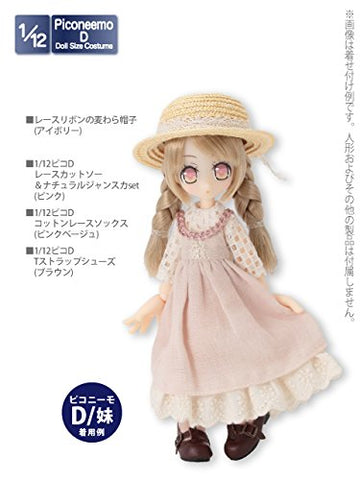 Doll Clothes - Picconeemo Costume - Lace Cut and Sewn & Natural Jumper Dress Set - 1/12 - Pink (Azone)