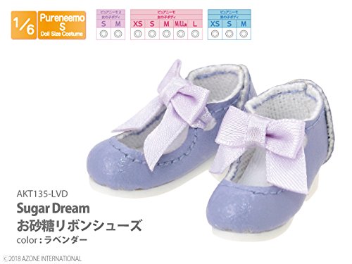 Doll Clothes - Pureneemo Original Costume - Sugar Dream Osatou Ribbon Shoes - 1/6 - Lavender (Azone)