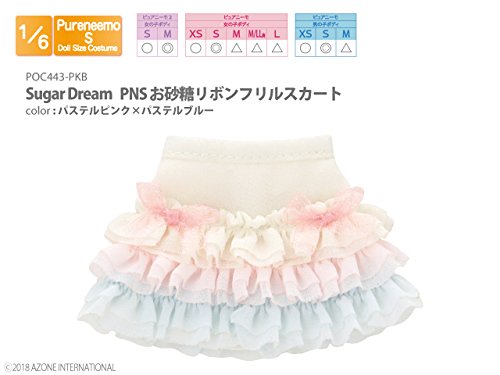 Doll Clothes - Pureneemo Original Costume - PureNeemo S Size Costume - Sugar Dream Osatou Ribbon Frill Skirt - 1/6 - Pastel Pink x Pastel Blue (Azone)