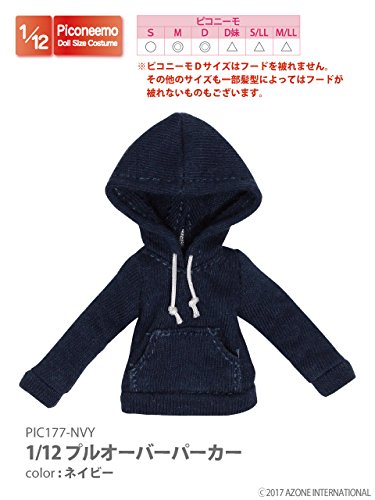 Doll Clothes - Picconeemo Costume - Pullover Parka - 1/12 - Navy (Azone)