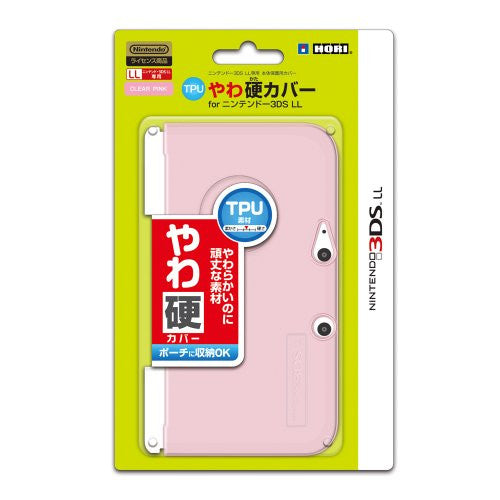 TPU Yawakata Cover for 3DS LL (Clear Pink)