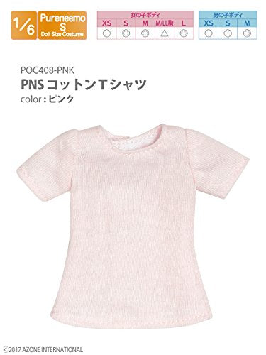 Doll Clothes - Pureneemo Original Costume - PureNeemo S Size Costume - Cotton T-shirt - 1/6 - Pink (Azone)