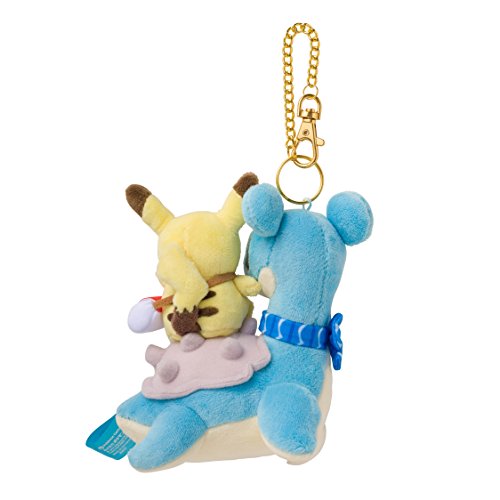 Pocket Monsters - Laplace - Pikachu - Mascot Key Chain - Plush Mascot - Riding on Laplace
