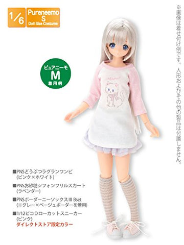 Doll Clothes - Pureneemo Original Costume - PureNeemo S Size Costume - Animal Raglan Dress - 1/6 - Pink x White (Azone)