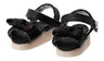 Doll Clothes - Picconeemo Costume - Ribbon Strap Sandals - 1/12 - Black (Azone)