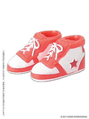Doll Clothes - Picconeemo Costume - Soft Vinyl High Cut Sneakers - 1/12 - Red x White (Azone)