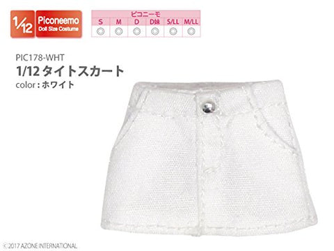Doll Clothes - Picconeemo Costume - Tight Mini Skirt - 1/12 - White (Azone)