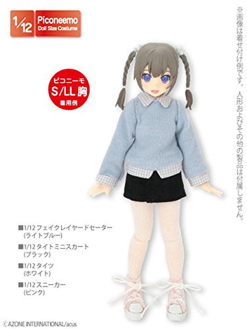 Doll Clothes - Picconeemo Costume - Fake Layered Sweater - 1/12 - Light Blue (Azone)