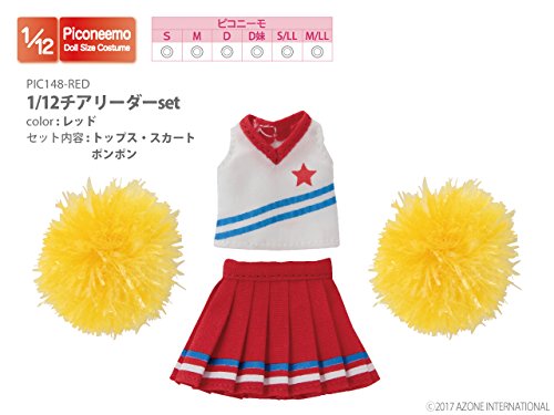 Doll Clothes - Picconeemo Costume - Cheerleader Set - 1/12 - Red (Azone)