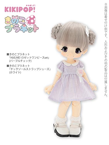 Doll Clothes - KIKIPOP! - Kinoko Planet - Hug Me! Rosette One-piece Set - Purple Check (Azone)