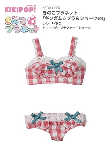 Doll Clothes - KIKIPOP! - Kinoko Planet - Gingham☆Bra & Shorts Set - Strawberry (Azone)