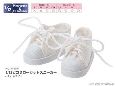 Doll Clothes - Picconeemo Costume - Low-cut Sneaker - 1/12 - White (Azone)