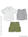 Doll Clothes - Picconeemo Costume - Hiking Pants Set - 1/12 - White x Khaki (Azone)