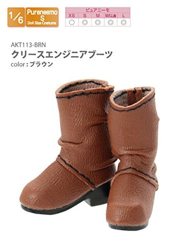 Doll Clothes - Pureneemo Original Costume - Crease Engineer Boots - 1/6 - Brown (Azone)