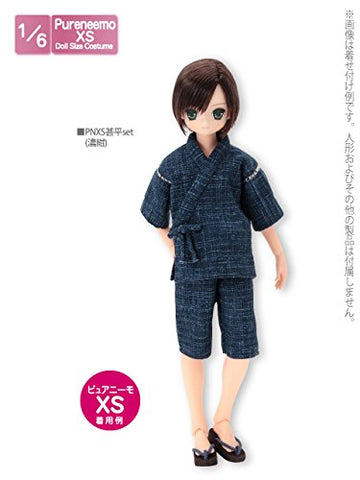 Doll Clothes - Pureneemo Original Costume - PureNeemo XS Size Costume - Jinbei Set - 1/6 - Dark Blue (Azone)