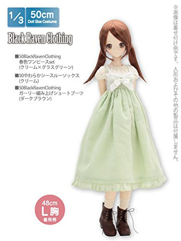 50cm Collection - Doll Clothes - Spring Color One-piece Set - 1/3 - Cream x Glass Green (Azone)