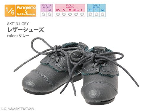 Doll Clothes - PureNeemo M Size Costume - Pureneemo Original Costume - Leather Shoes - 1/6 - Gray (Azone)