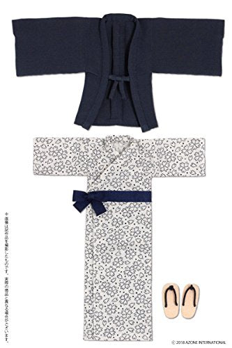 Doll Clothes - Pureneemo Original Costume - PureNeemo S Size Costume - Onsen Yukata Set - 1/6 - Navy (Azone)