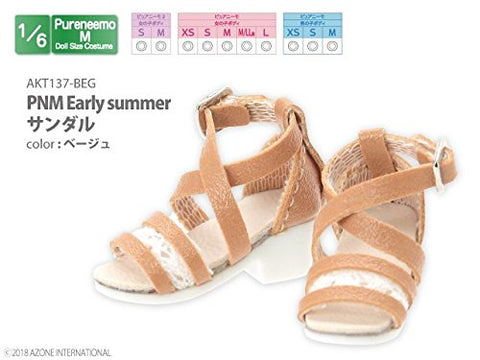 Doll Clothes - PureNeemo M Size Costume - Early Summer Sandals - 1/6 - Beige (Azone)