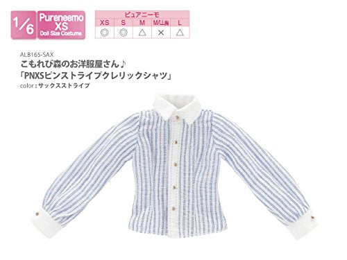 Doll Clothes - Komorebi Mori no Oyofukuya-san - Pureneemo Original Costume - PureNeemo XS Size Costume - Pink Stripe Collar Separated Shirt - 1/6 - Sax Stripe (Azone)