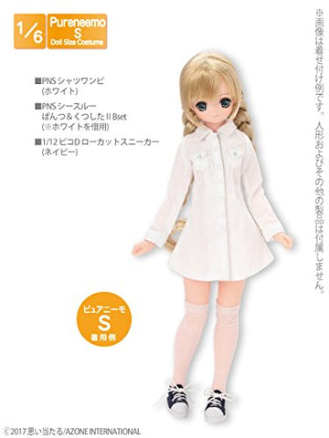 Doll Clothes - Pureneemo Original Costume - PureNeemo S Size Costume - Shirt Dress - 1/6 - White (Azone)