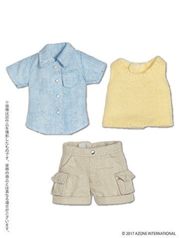 Doll Clothes - Picconeemo Costume - Hiking Pants Set - 1/12 - Blue x Beige (Azone)