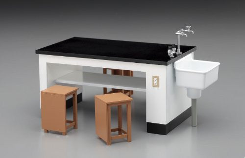 1/12 Posable Figure Accessory - Science Room Desk and Chairs - 1/12 (Hasegawa)