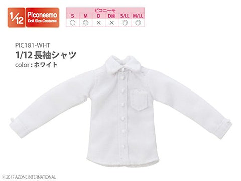 Doll Clothes - Picconeemo Costume - Long Sleeve Shirt - 1/12 - White (Azone)