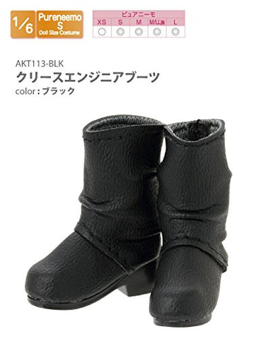 Doll Clothes - Pureneemo Original Costume - Crease Engineer Boots - 1/6 - Black (Azone)