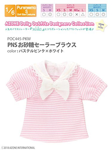 Doll Clothes - Pureneemo Original Costume - PureNeemo S Size Costume - Osatou Sailor Blouse - 1/6 - Pastel Pink x White (Azone)