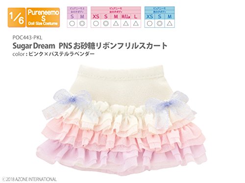 Doll Clothes - Pureneemo Original Costume - PureNeemo S Size Costume - Sugar Dream Osatou Ribbon Frill Skirt - 1/6 - Pink x Pastel Lavender (Azone)