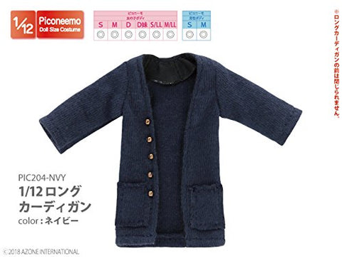 Doll Clothes - Picconeemo Costume - Long Cardigan - 1/12 - Navy (Azone)