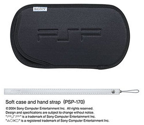 PSP PlayStation Portable Soft case and hand strap (black)