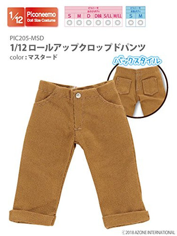 Doll Clothes - Picconeemo Costume - Roll-up Cropped Pants - 1/12 - Mustard (Azone)