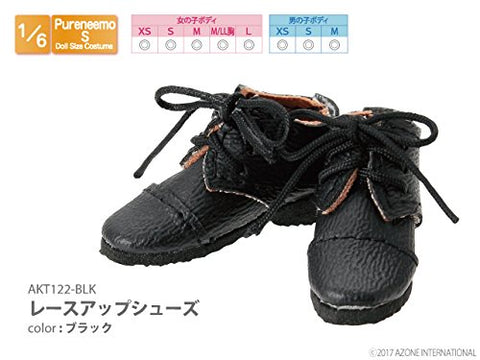 Doll Clothes - Pureneemo Original Costume - Lace-up Shoes - 1/6 - Black (Azone)
