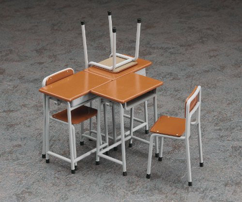 1/12 Posable Figure Accessory - School Desks and Chairs - 1/12 (Hasegawa)