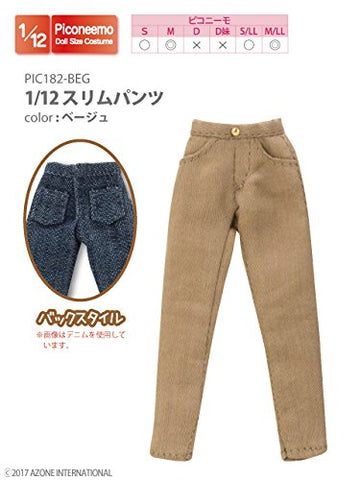 Doll Clothes - Picconeemo Costume - Slim Pants - 1/12 - Beige (Azone)
