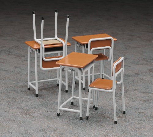 1/12 Posable Figure Accessory - School Desks and Chairs - 1/12 (Hasegawa)