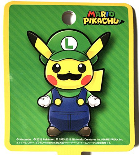 Pocket Monsters - Pokemon Center Original - Mario Pikachu - Plush Luigi Keyholder