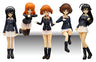 Girls und Panzer - Akiyama Yukari - Isuzu Hana - Nishizumi Miho - Reizei Mako - Takebe Saori - Anko Team Panzer Jacket ver. Figure Set - 1/35 (Platz)