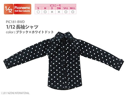 Doll Clothes - Picconeemo Costume - Long Sleeve Shirt - 1/12 - Black x White (Azone)