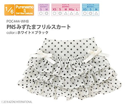 Doll Clothes - Pureneemo Original Costume - PureNeemo S Size Costume - Polka Dot Frill Skirt - 1/6 - White x Black (Azone)