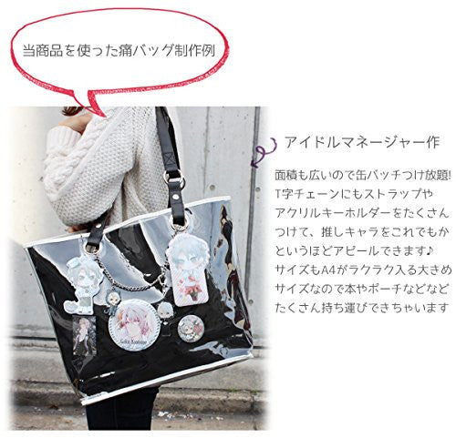 Ita Bag - Clear Tote Bag - Black with Chain